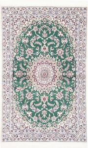 Tappeto Nain 9la Persia Medaglione Verde Smeraldo Crema 100x153 Cm