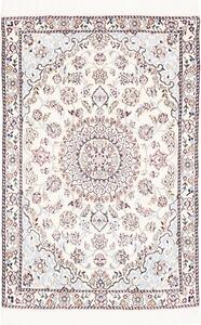 Tappeto Nain 9la Persia Medaglione Crema Blu 82x120 Cm