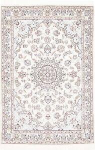 Tappeto Nain 9la Persia Medaglione Avorio Blu 98x149 Cm