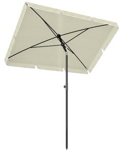 Outsunny Ombrellone da Giardino Rettangolare con Inclinazione Regolabile e Palo in Alluminio, 198x130x240cm, Beige e Nero|Aosom