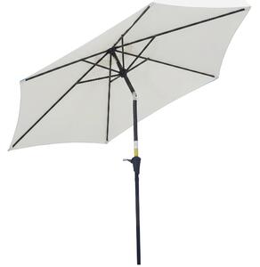 Outsunny Ombrellone da Giardino Inclinabile, Apertura a Manovella, Ø2.7x2.35m Beige|Aosom