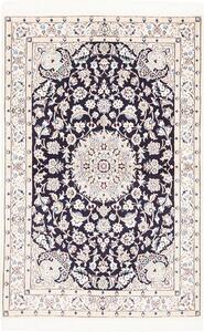 Tappeto Nain 9la Persia Medaglione Blu Notte Crema 99x149 Cm
