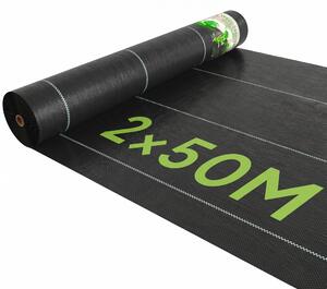 Outsunny Telo Nero Pacciamatura 50x2m per Orto, Serra, Giardino Drenante e Traspirante con Quadrettatura|Aosom