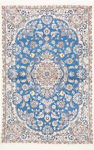 Tappeto Nain 9la Persia Medaglione Blu Cielo Avorio 104x157 Cm