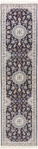 Tappeto Nain 9la Persia Astratto Blu Scuro Crema 70x288 Cm