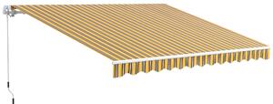 Outsunny Tenda da Sole per Esterno Avvolgibile a Bracci con Apertura a Manovella, 350x250 cm, Giallo | Aosom Italy