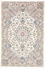 Tappeto Nain 9la Persia Medaglione Avorio Blu 160x242 Cm