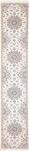 Tappeto Nain 9la Persia Medaglione Avorio Blu 69x386 Cm