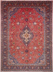 Tappeto Sarough Persia Medaglione Rosso Blu 300x408 Cm
