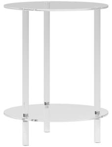 HOMCOM Tavolino Basso Rotondo a 2 Livelli in Acrilico per Interni, Ø40x50 cm, Trasparente
