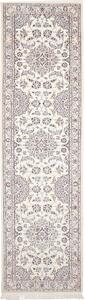 Tappeto Nain 9la Persia Medaglione Crema Azzurro 85x313 Cm