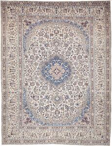 Tappeto Nain Kashmar Persia Medaglione Bianco Panna Blu 303x400 Cm