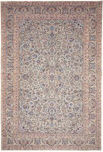 Tappeto Kashan Persia Medaglione Avorio Blu 275x400 Cm