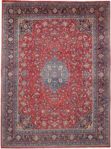Tappeto Sarough Persia Medaglione Rosso Blu 240x318 Cm