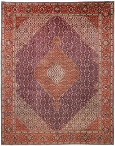 Tappeto Tabriz Persia Medaglione Viola Arancio 305x390 Cm