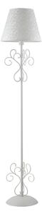 Lampada da terra Perla bianco, in metallo, con paralume in tessuto, H 165 cm, LUCE AMBIENTE DESIGN