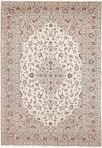 Tappeto Kashan Persia Medaglione Avorio Blu 246x354 Cm