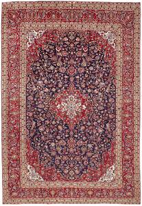 Tappeto Kashan Persia Medaglione Blu Notte Rosso 248x360 Cm