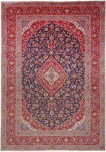 Tappeto Ardakan Persia Medaglione Blu Rosso Crema 280x402 Cm