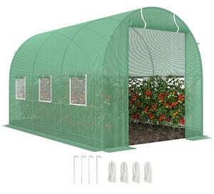 Outsunny Serra da Giardino 3.5 x 2 x 2m Serra con Tetto Arrotondato per Piante Verde|Aosom