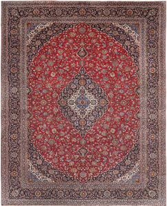 Tappeto Ardakan Persia Medaglione Rosso Blu 400x503 Cm