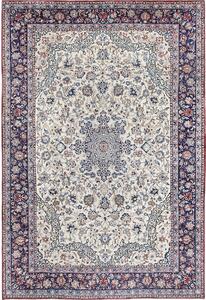 Tappeto Nadjafabad Persia Medaglione Avorio Blu 310x465 Cm