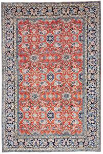 Tappeto Kashan Persia Floreale Rosso Blu 200x303 Cm