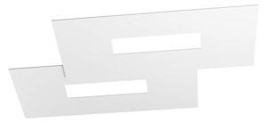Plafoniera Moderna Rett. 2 Moduli Wally Metallo Bianco 2 Luci 2G11 52Cm