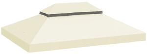 Outsunny Copertura per Gazebo da Giardino 3x4 m a 2 Livelli in Tessuto Oxford 600D con Fori di Drenaggio, Bianco Crema