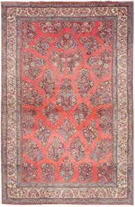 Tappeto Sarough Persia Floreale Corallo Crema 215x330 Cm