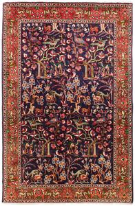 Tappeto Tabriz 40 Raj Persia Astratto Blu Rosso 98x153 Cm