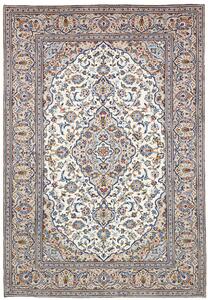 Tappeto Kashan Persia Medaglione Avorio Blu 195x295 Cm