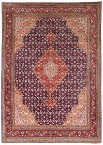 Tappeto Tabriz 40 Raj Persia Medaglione Blu Rosso 145x208 Cm