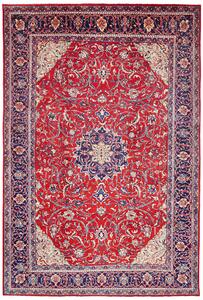 Tappeto Sarough Persia Medaglione Rosso Blu 212x314 Cm