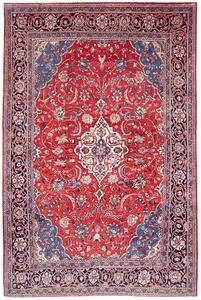 Tappeto Sarough Persia Medaglione Rosso Blu 210x314 Cm
