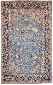 Tappeto Kashan Persia Floreale Azzurro Crema 205x333 Cm