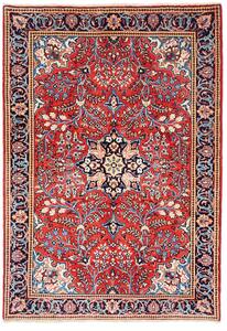 Tappeto Sarough Persia Medaglione Rosso Blu 107x152 Cm