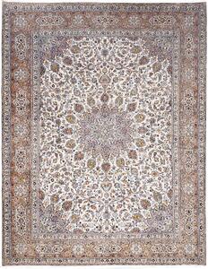 Tappeto Kashan Persia Medaglione Avorio Terra 300x390 Cm