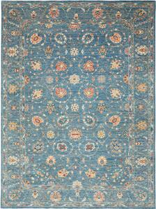 Tappeto Zigler Fine Pakistan Floreale Blu Turchese Pesca 270x368 Cm