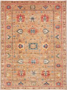 Tappeto Kazak Fine Pakistan Geometrico Cammello Rosso 205x296 Cm