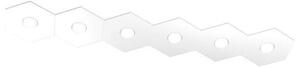 Plafoniera Moderna Hexagon Metallo Bianco 6 Luci Led 12X6W