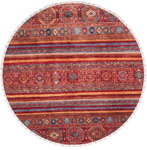 Tappeto Samarkand Pakistan Geometrico Rosso Ocra 249x249 Cm