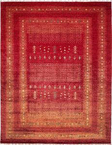 Tappeto Siva Pakistan Geometrico Rosso Terracotta Arancio 282x359 Cm