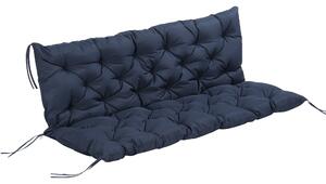 Outsunny Cuscino da Giardino in Stile Capitonné con 6 Lacci, in Cotone e Poliestere, 150x98x8 cm, Blu Scuro | Aosom Italy