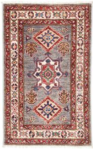 Tappeto Kazak Fine Pakistan Geometrico Grigio Rosso 56x90 Cm