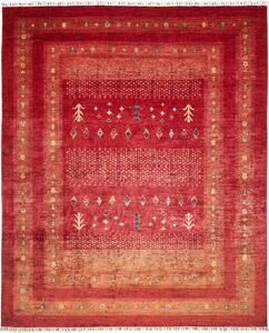 Tappeto Siva Pakistan Geometrico Rosso Ocra 245x297 Cm