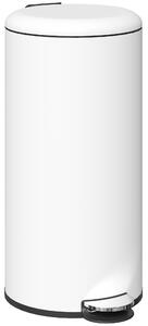 HOMCOM Bidone Immondizia a Pedale da 30L con Coperchio a Chiusura Morbida, Cestino Rifiuti in Metallo e PP, 36x30x63.5 cm, Bianco Crema | Aosom Italy