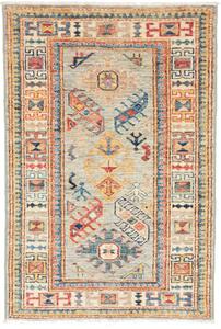 Tappeto Kazak Fine Pakistan Geometrico Azzurro Rosso 69x101 Cm