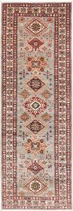 Tappeto Kazak Fine Pakistan Astratto Grigio-azzurro Rosso 80x244 Cm