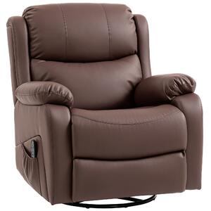 HOMCOM Poltrona Relax Reclinabile con 8 Punti Massaggianti, Riscaldanti e Poggiapiedi, 87x97X100 cm, Marrone | Aosom Italy